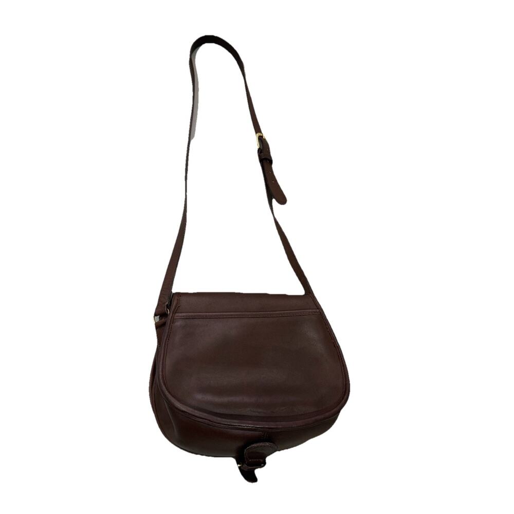 Vintage Rare Coach Dark Brown Leather Saddle Bag Classic Crossbody Bonnie Cashin - Picture 3 of 16